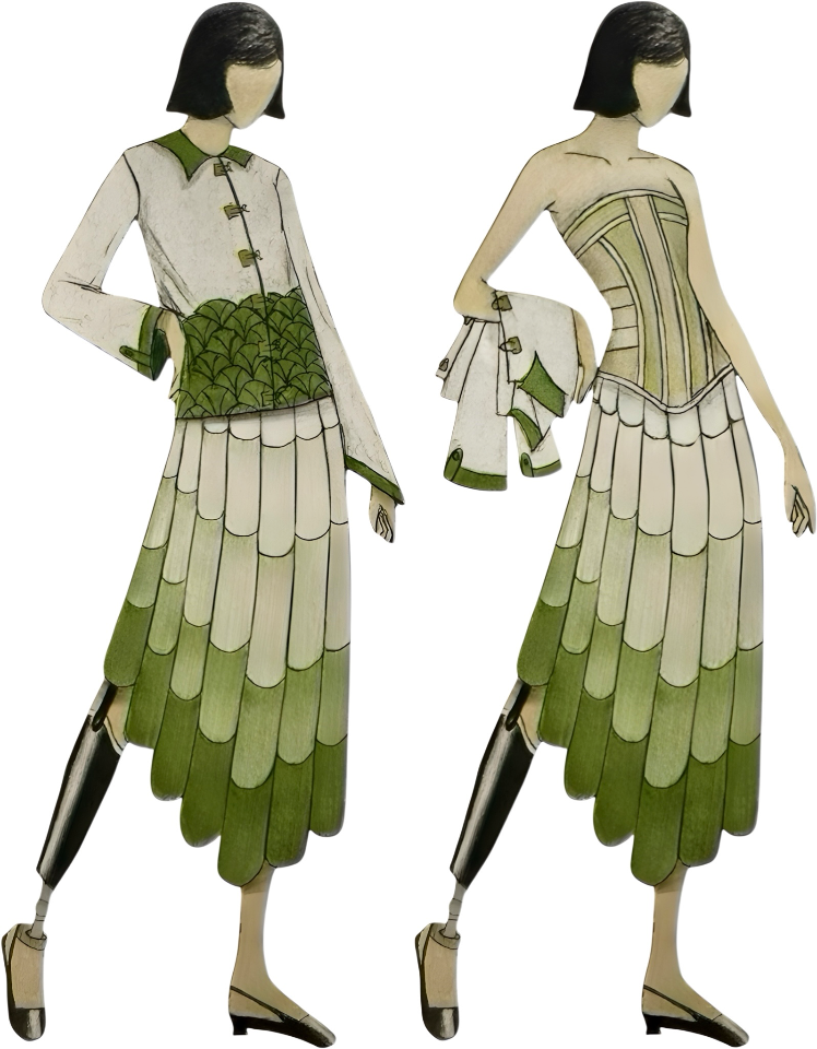 Jade sketches and garment flats — photo 1